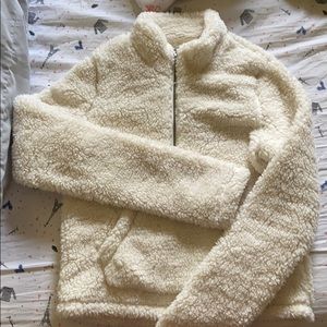 Fluffy half zip sweater